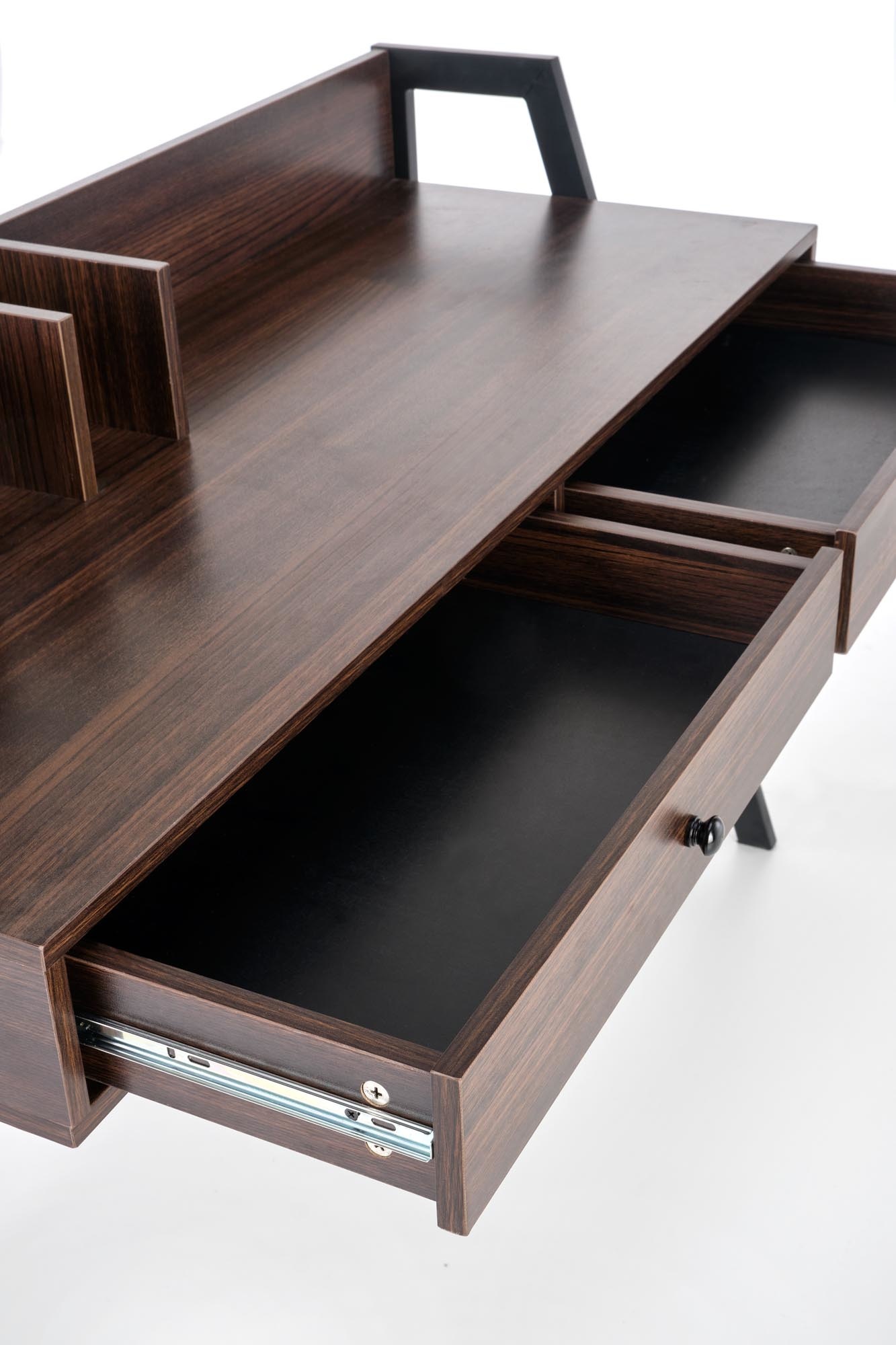 Bureau - met lades - 128x87x48 cm - walnoot zwart