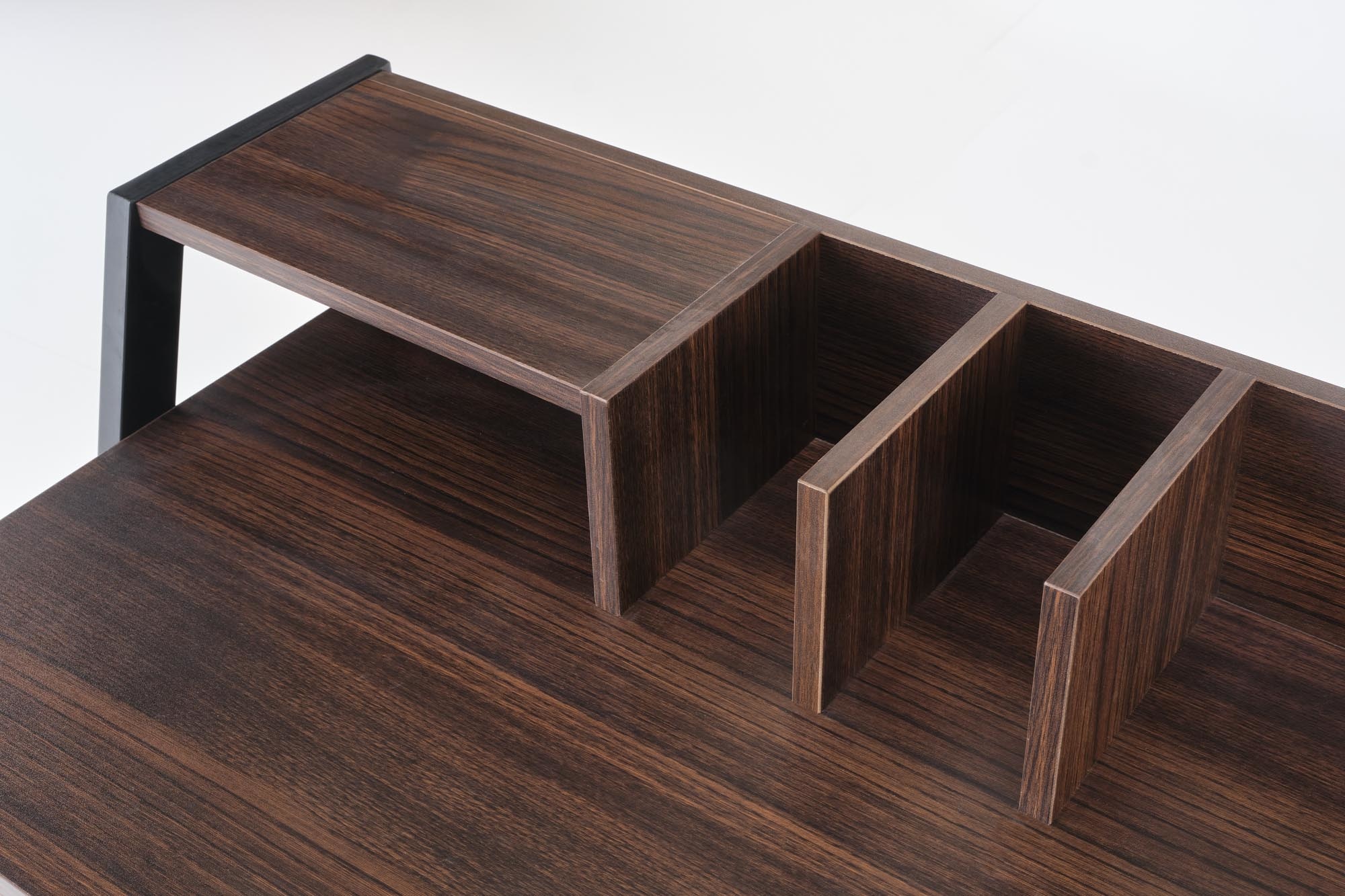 Bureau - met lades - 128x87x48 cm - walnoot zwart