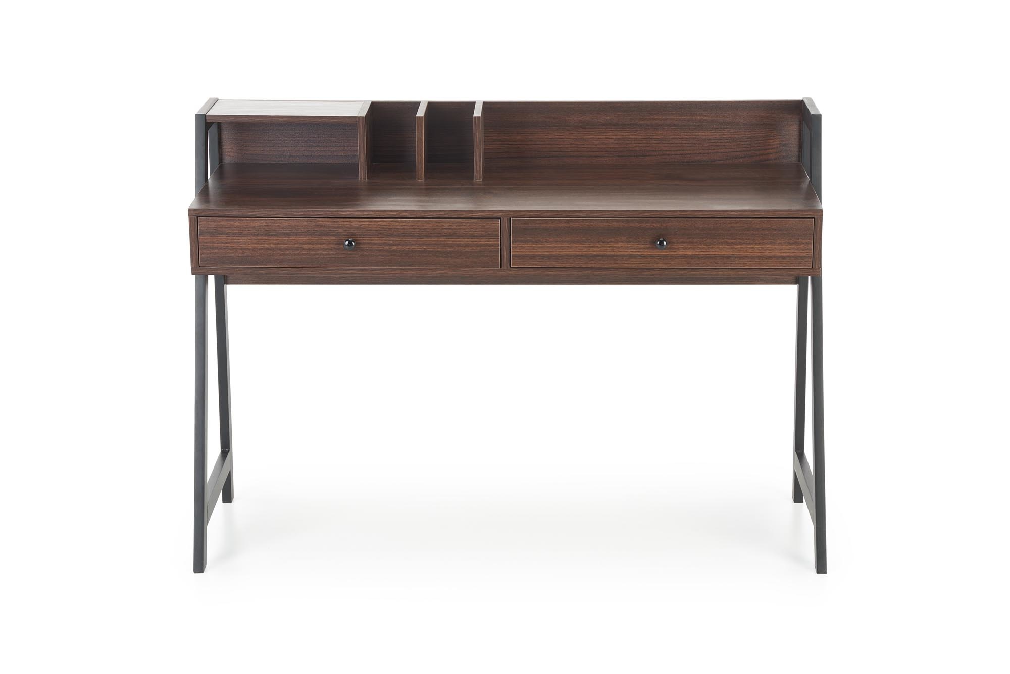 Bureau - met lades - 128x87x48 cm - walnoot zwart