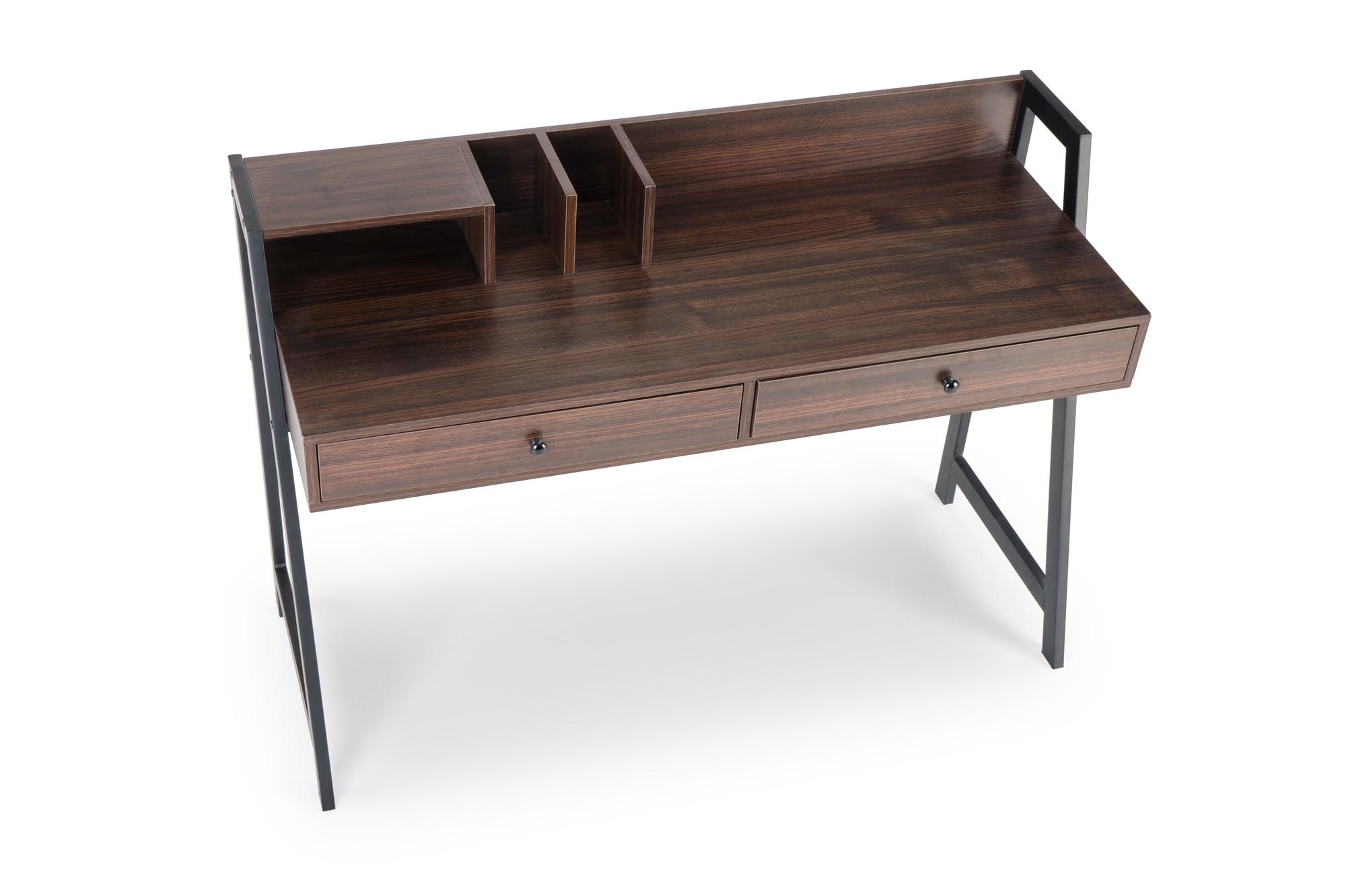 Bureau - met lades - 128x87x48 cm - walnoot zwart