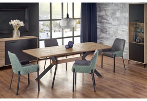 BACARDI - eettafel -  bruin tafelblad - 160 -220x90x76 cm