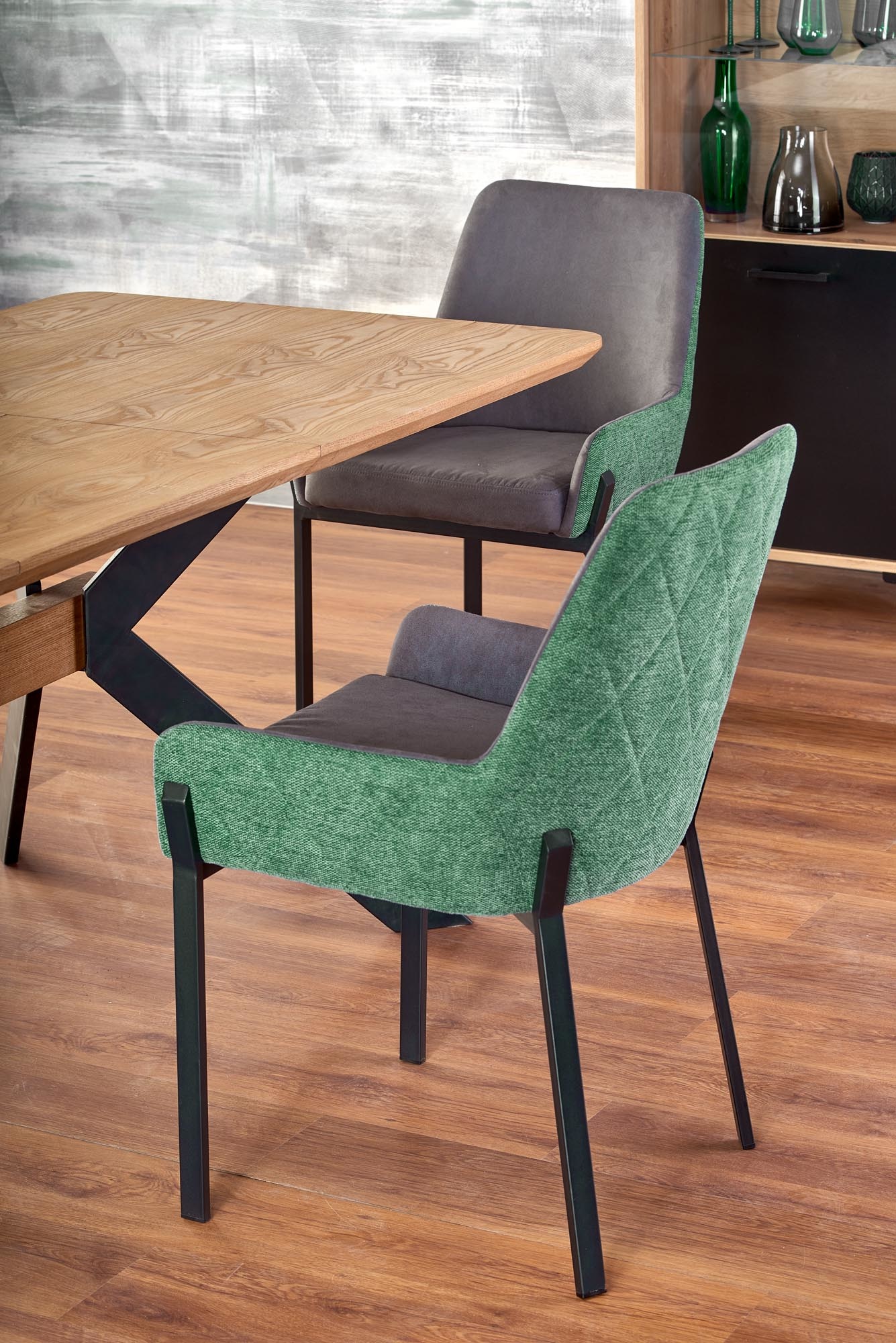 BACARDI - eettafel - bruin tafelblad - 160 -220x90x76 cm