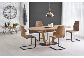 BLACKY - eettafel - ovaal - uitschuifbaar - 160-220x90x76 cm - zwart