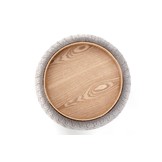 BONO - poef - stof - glamour - 54x37x54 cm - lichtgrijs