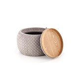 BONO - poef - stof - glamour - 54x37x54 cm - lichtgrijs