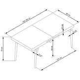 CAMBELL - eettafel - uitschuifbaar - 140-180x80x74 cm