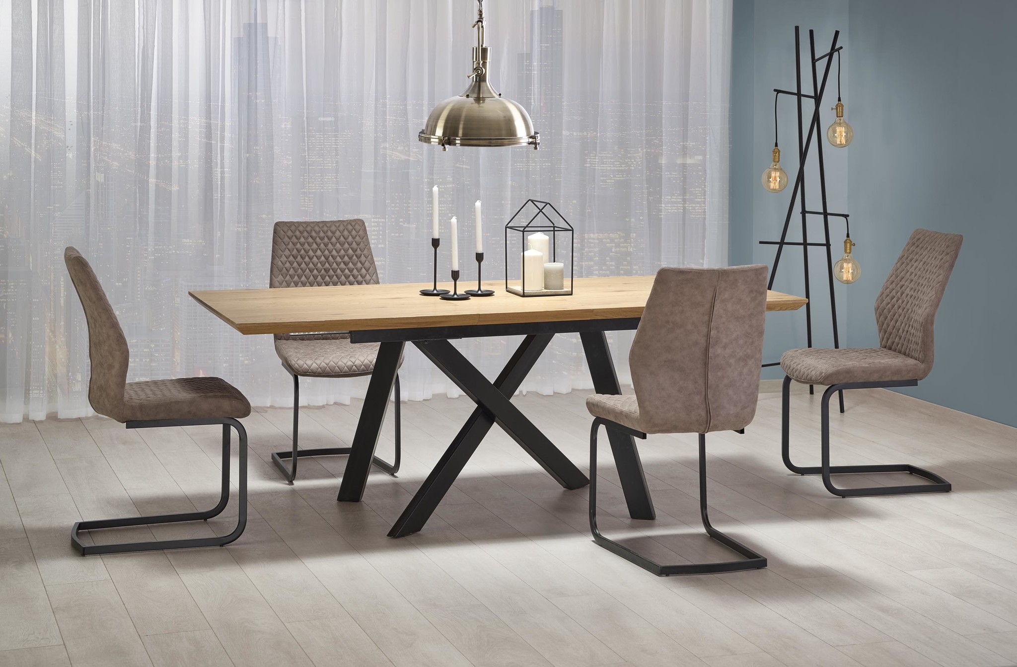 CAPITAL - eettafel - hout - uitschuifbaar - 160-200x90x76 cm