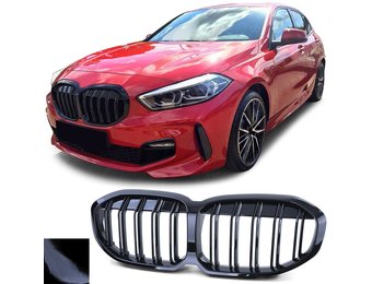Radiateurgrill - BMW 1 Serie F40 vanaf '19 - Dubbele stang - Zwarte glans - Topkwaliteit