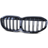 Radiateurgrill - BMW 1 Serie F40 vanaf '19 - Dubbele stang - Zwarte glans - Topkwaliteit