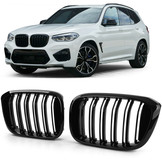Radiateurgrill - BMW X3 G01 X4 G02 - Dubbele stang - Zwart glans