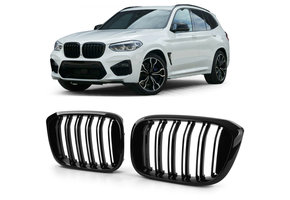 Radiateurgrill - BMW X3 G01 X4 G02 - Dubbele stang - Zwart glans
