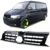 Radiateurgrill geschikt voor VW Bus T5 Facelift 09-15 - Glanzend zwart - Met embleemuitsparing