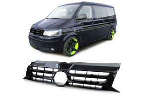 Radiateurgrill - VW Bus T5 Facelift 09-15 - Glanzend zwart - Met embleemuitsparing