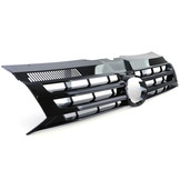 Radiateurgrill geschikt voor VW Bus T5 Facelift 09-15 - Glanzend zwart - Met embleemuitsparing