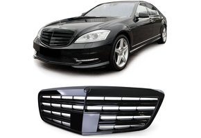 Radiateurgrill geschikt voor Mercedes S-klasse W221 - Sportrooster - Glanzend zwart