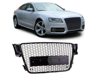 Radiateurgrill - Audi A5 8T 07-11 - Honingraatdesign - Zwart Glanzend