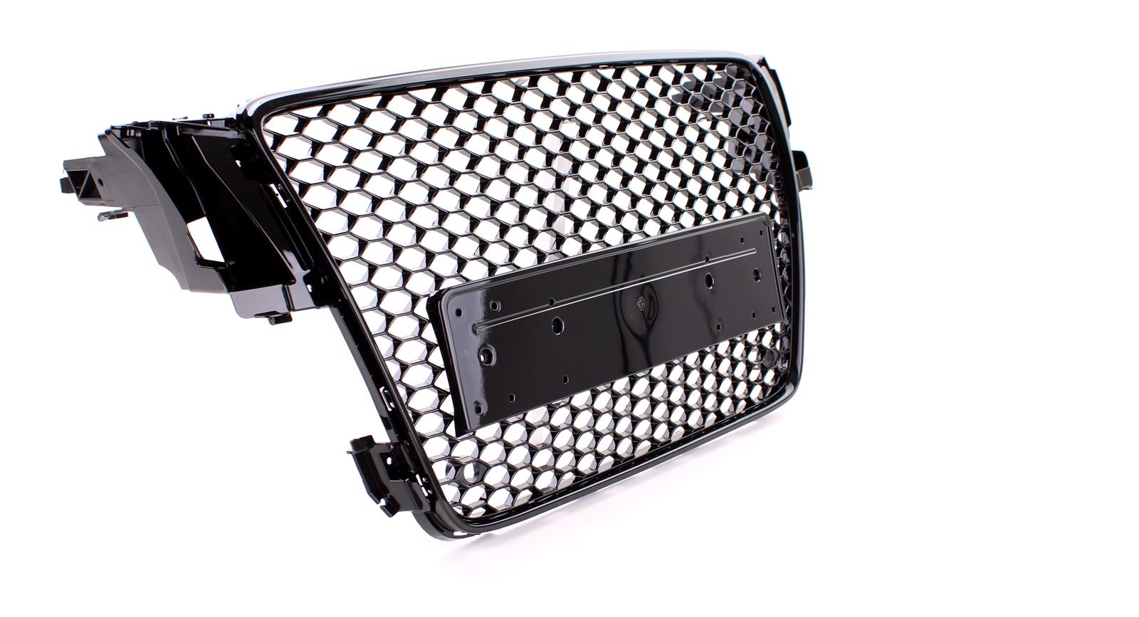 Radiateurgrill geschikt voor Audi A5 8T 07-11 - Honingraatdesign - Zwart Glanzend