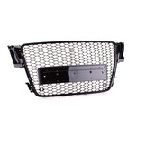Radiateurgrill - Audi A5 8T 07-11 - Honingraatdesign - Zwart Glanzend