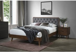 CASSIDY - tweepersoonsbed - 208x162x102 cm - grijs