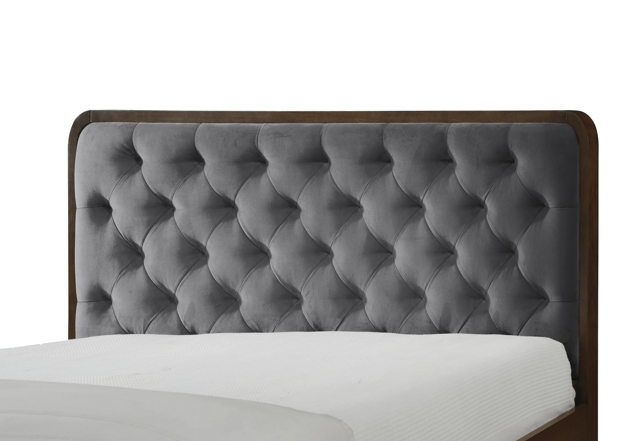 CASSIDY - tweepersoonsbed - 208x162x102 cm - grijs