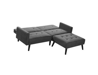 Slaapbank - met poef - opklapbaar - 200 x 42-83 x 102-86 cm