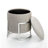 CRICKET - poef - stof - modern - 40x46x40 cm - lichtgrijs