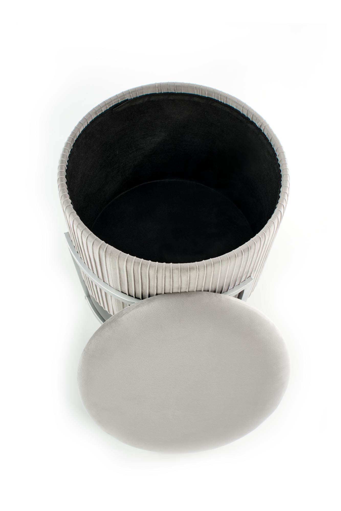 CRICKET - poef - stof - modern - 40x46x40 cm - lichtgrijs