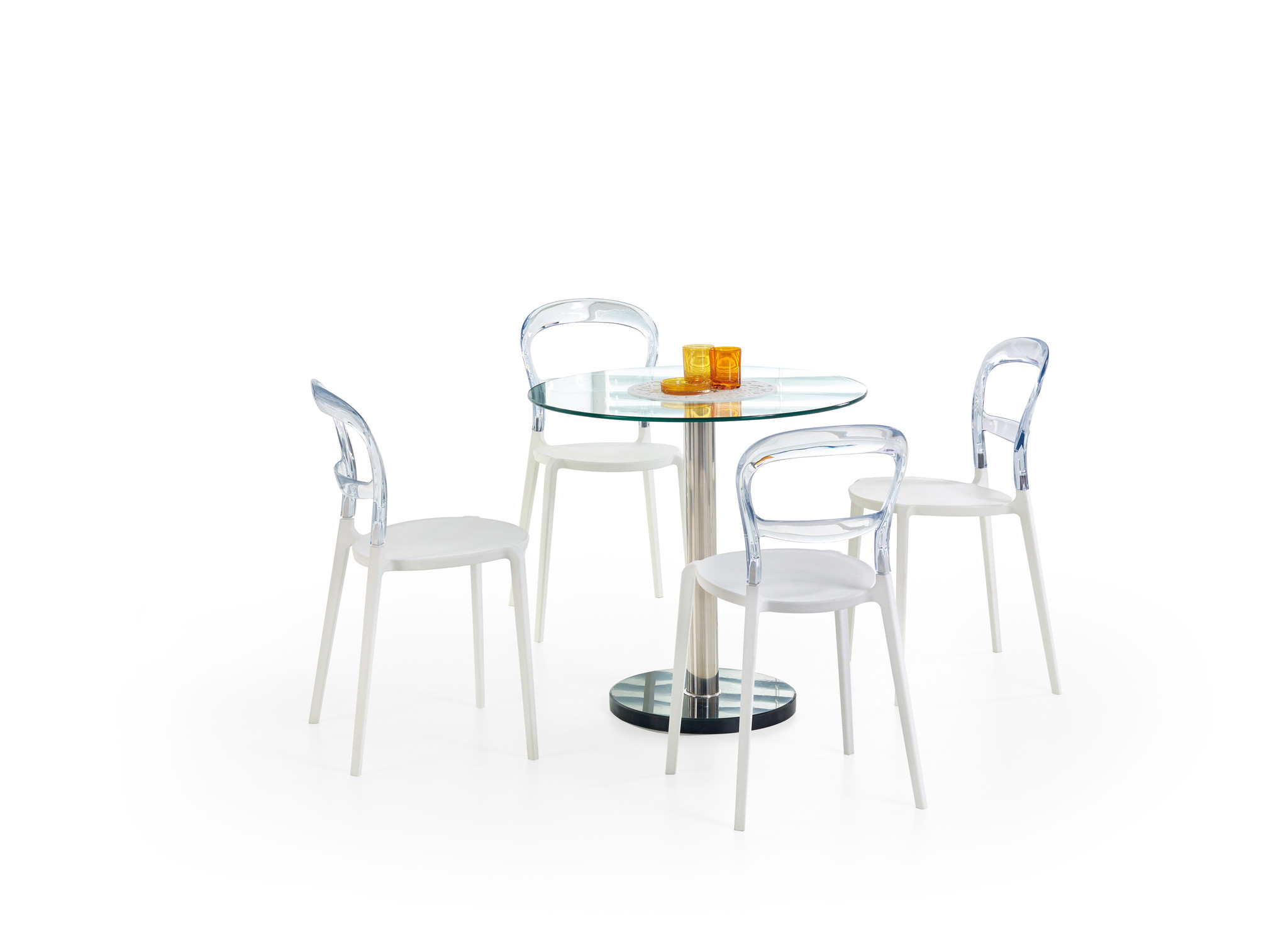 CRISTAL - eettafel - glas - transparant - 80x80x74 cm