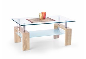 DIANA - salontafel - glas - hout - 100x45x60 cm