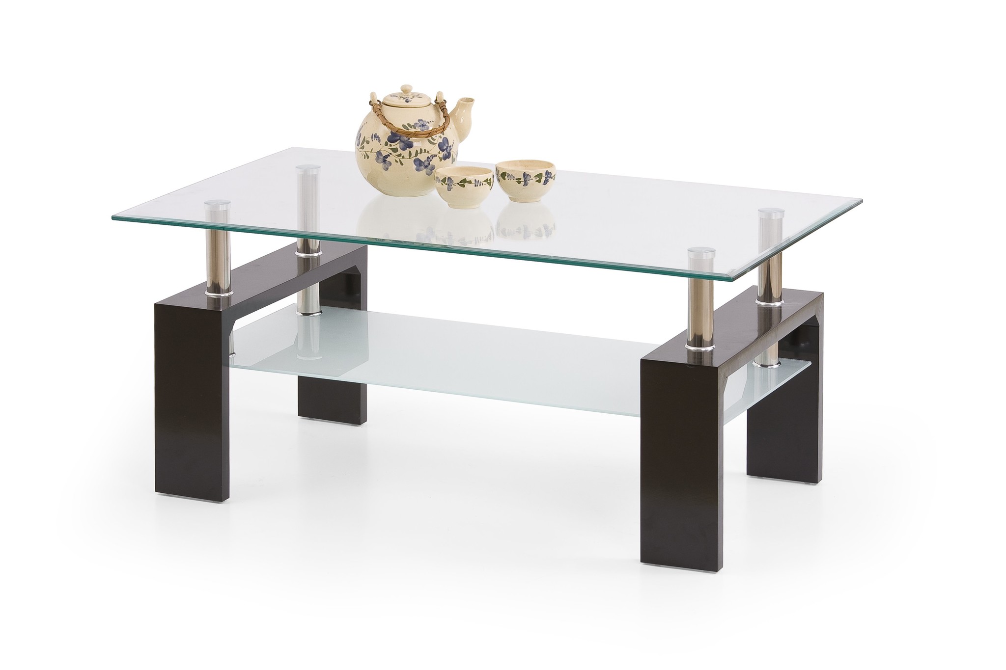 DIANA - salontafel - glas - 100x45x60 cm - donkerbruin