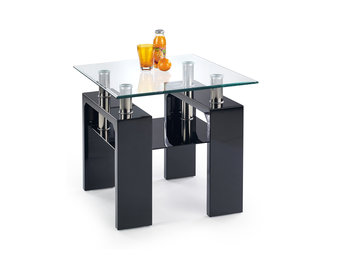 DIANA - salontafel - glas - 60x55x60 cm - zwart