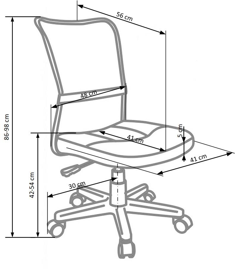 DINGO - kinderbureaustoel - gaas - 48x86-98x56 cm - paars