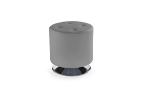 DORA - leren poef - modern - metaal - 42x42x42 cm - grijs