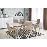 EDWARD - eettafel - hout - ovaal - 120-200x100x75 cm - wit