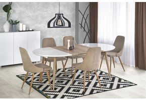 EDWARD - eettafel - hout - ovaal - 120-200x100x75 cm - wit