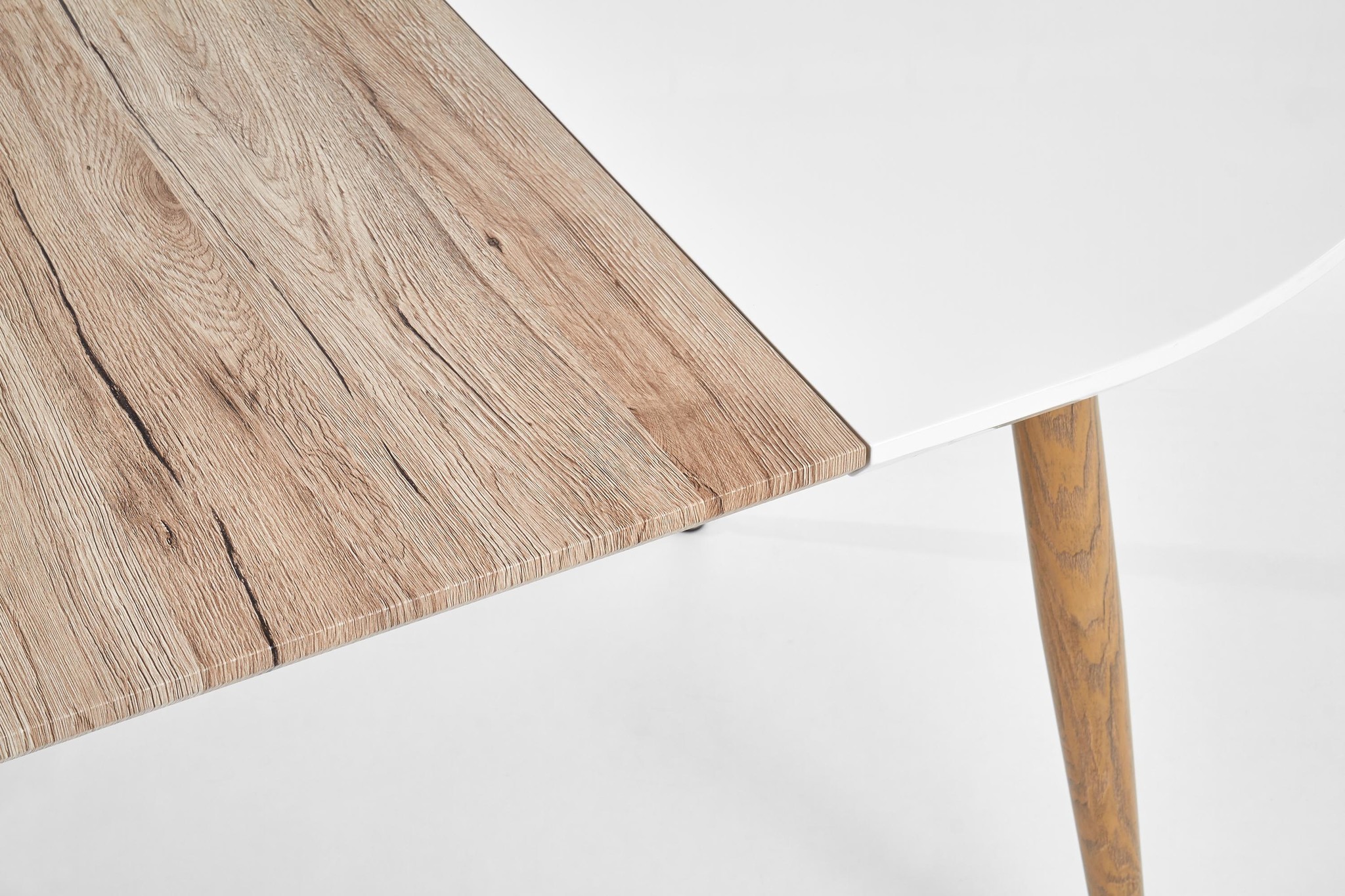 EDWARD - eettafel - hout - ovaal - 120-200x100x75 cm - wit