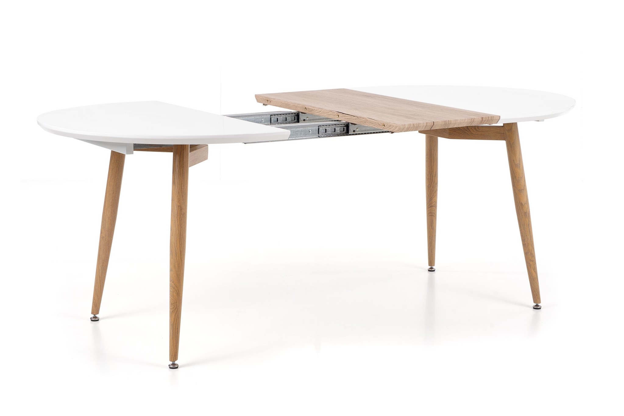 EDWARD - eettafel - hout - ovaal - 120-200x100x75 cm - wit
