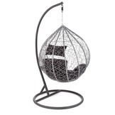 EGGY - hangstoel - rotan - 195x106x112 - zwart grijs