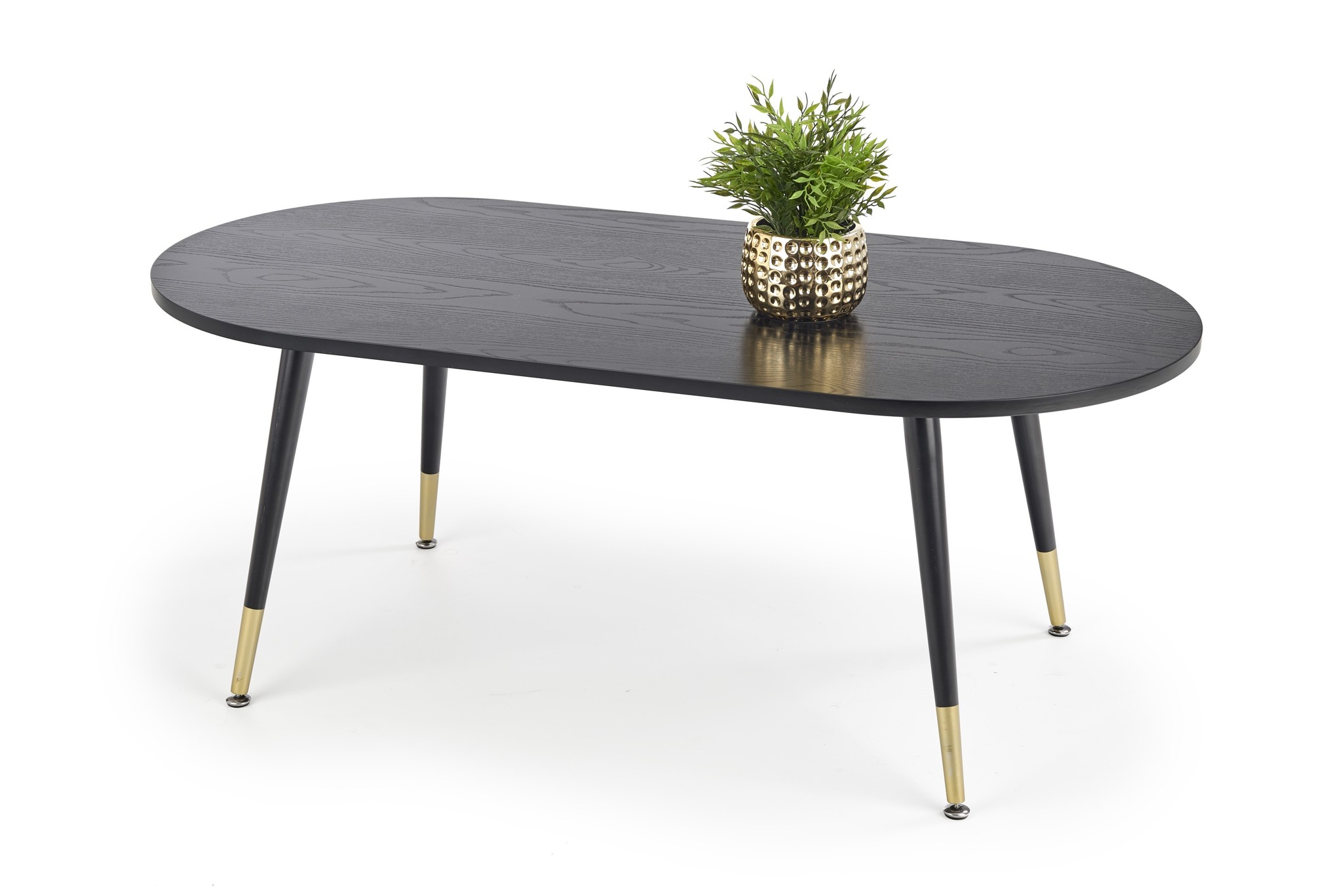 EMBOSA - salontafel - hout - ovaal - 120x47x60 cm - zwart