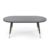 EMBOSA - salontafel - hout - ovaal - 120x47x60 cm - zwart