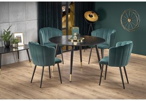 EMBOS - eettafel - hout - rond - 120x120x75 cm - zwart