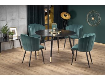 EMBOS - eettafel - hout - rond - 120x120x75 cm - zwart