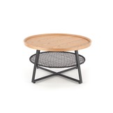 FLORENCE - salontafel - kunststof rotan - 80x45x80 cm - zwart