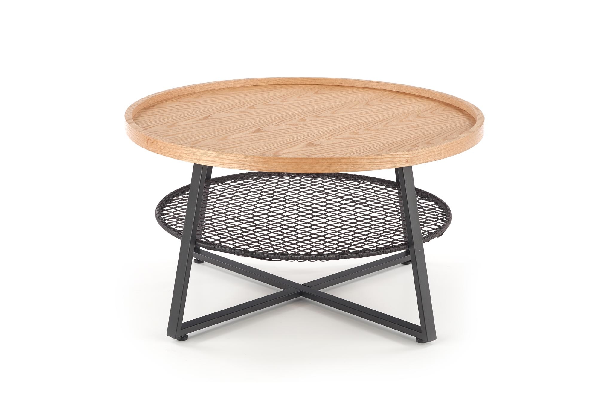 FLORENCE - salontafel - kunststof rotan - 80x45x80 cm - zwart