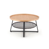 FLORENCE - salontafel - kunststof rotan - 80x45x80 cm - zwart