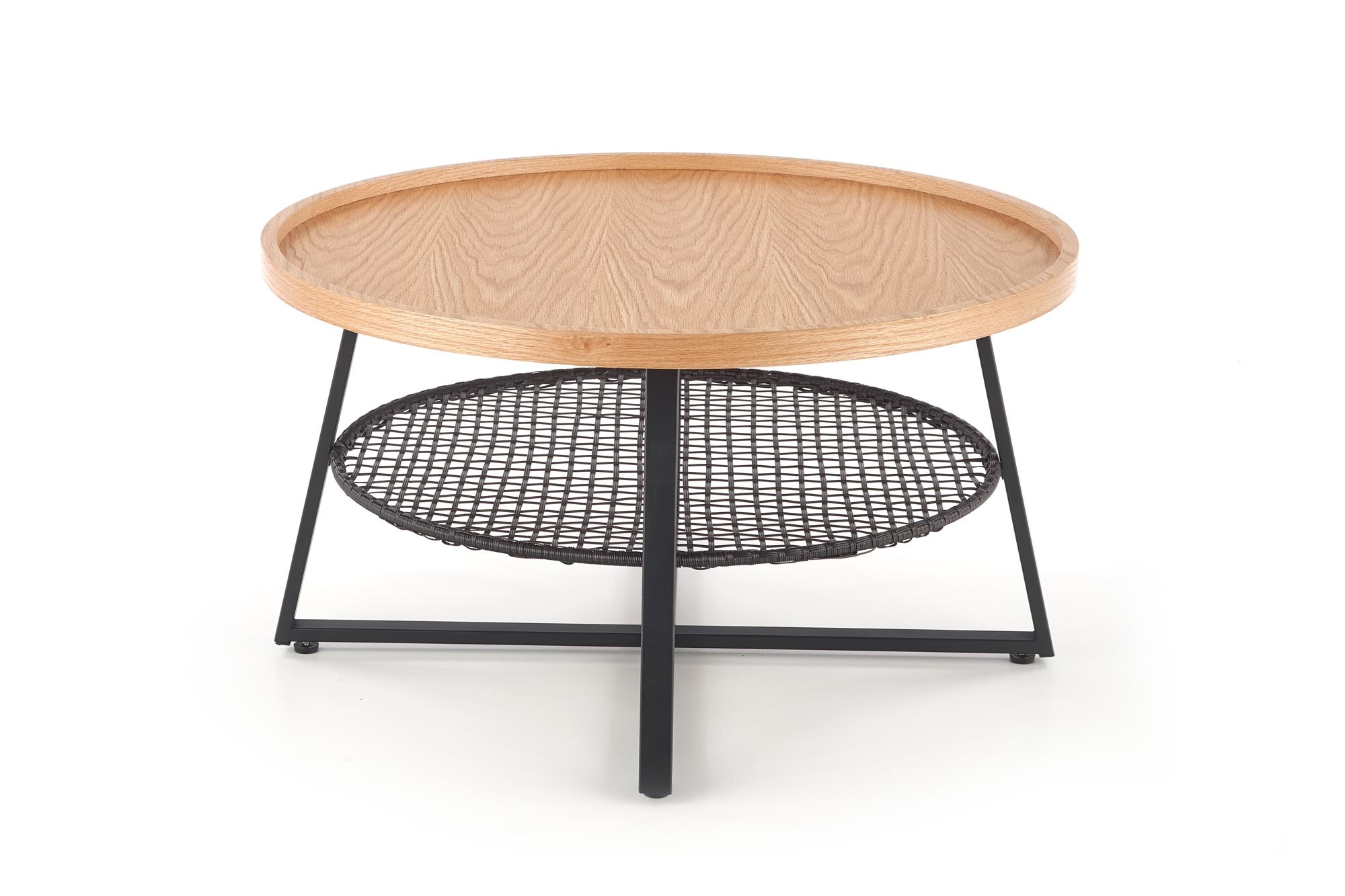 FLORENCE - salontafel - kunststof rotan - 80x45x80 cm - zwart