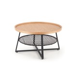 FLORENCE - salontafel - kunststof rotan - 80x45x80 cm - zwart