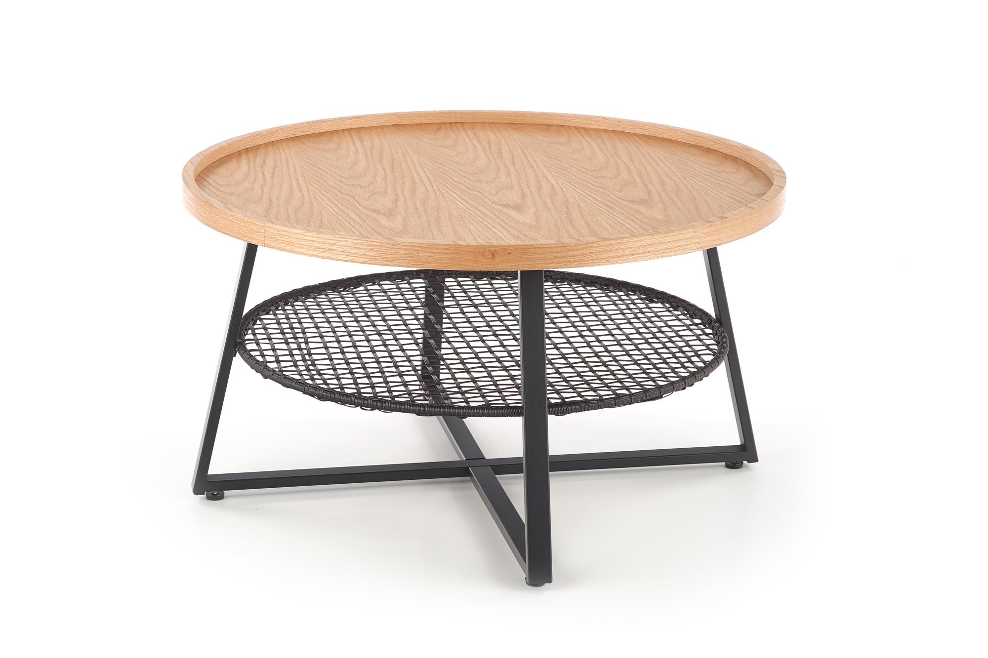 FLORENCE - salontafel - kunststof rotan - 80x45x80 cm - zwart