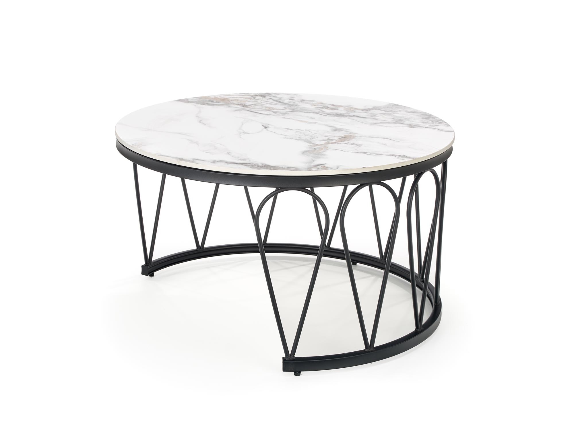 FORMOSA - salontafel - set van 2 - 80x46x80 cm - wit marmer