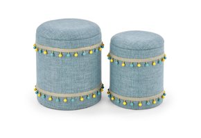 GRADO - poefs - set van twee - opbergruimte - lichtblauw